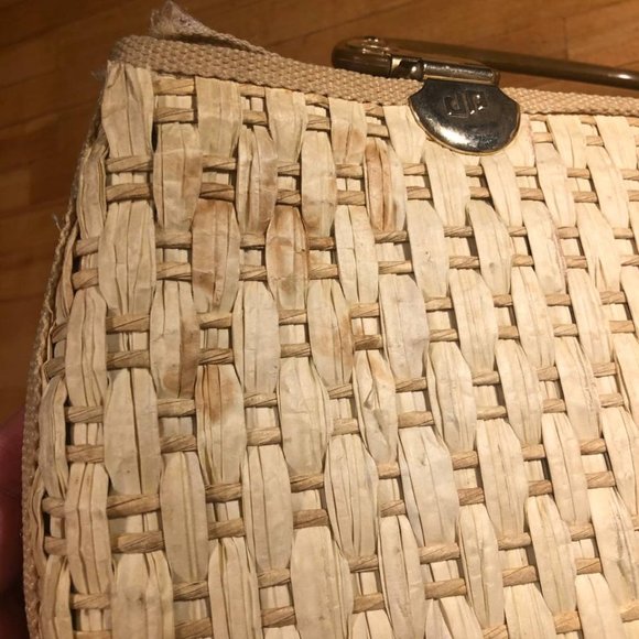 Vintage Italian PIER GIORGIO Straw Purse  Handbag with Melamine Hands, Mirror - Picture 14 of 16